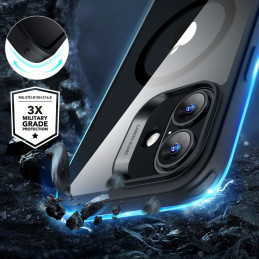 ESR Classic Hybrid Halolock MagSafe dėklo rinkinys + grūdintas stiklas skirtas iPhone 16 Plus - skaidrus su juodu rėmeli...