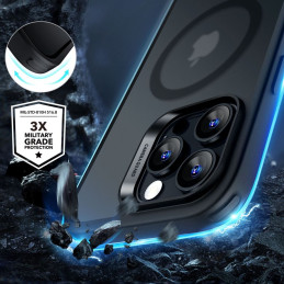 ESR Classic Hybrid Halolock MagSafe dėklo rinkinys + grūdintas stiklas skirtas iPhone 16 Pro Max - permatomas su juodu r...