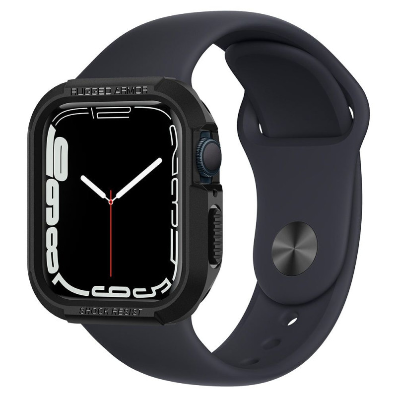 „Spigen Rugged Armor“ dėklas, skirtas Apple Watch 4/ 5/ 6/ 7/ 8/ SE (40/ 41 mm) – juodas