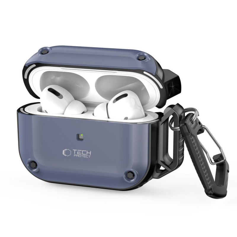 Tech-Protect Rough Hook Dėklas su karabinu, skirtas Apple AirPods Pro 1/ 2 – mėlynas