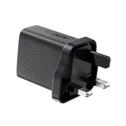 Acefast A99 30W GaN USB-C + USB-A sieninis įkroviklis (JK) – juodas