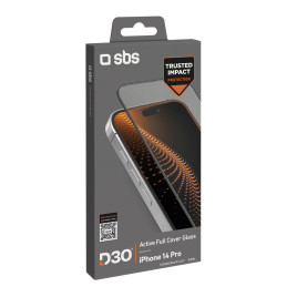 SBS D3O grūdintas stiklas su rėmeliu, skirtas iPhone 14 Pro