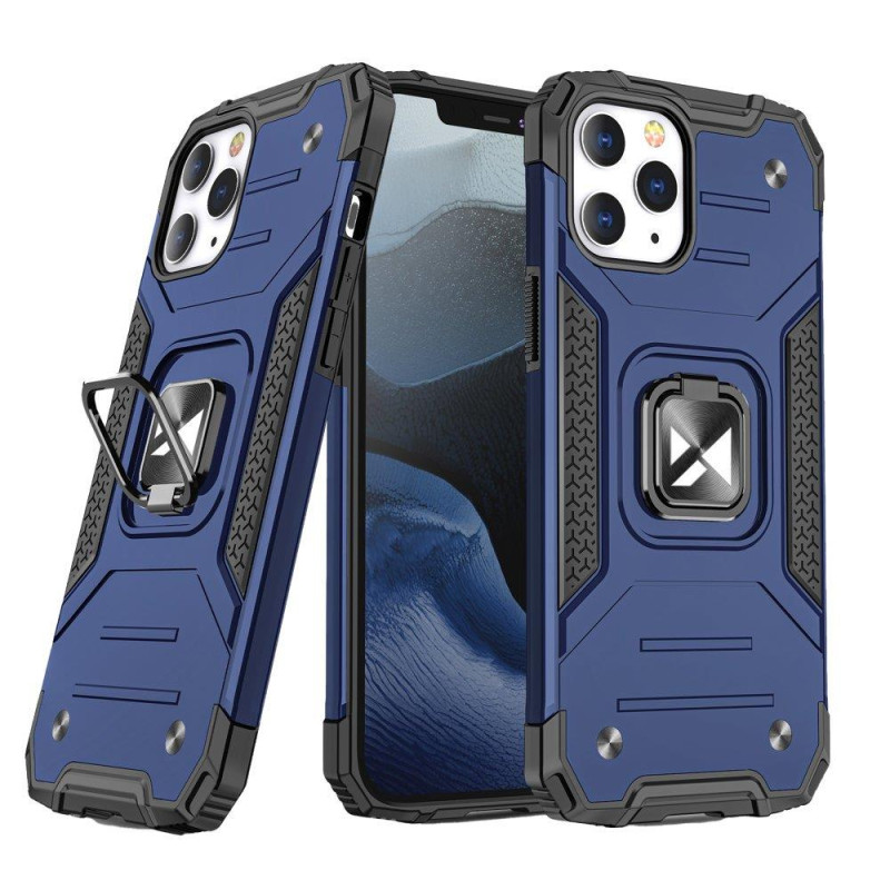 Wozinsky Ring Armor šarvuotas hibridinis korpuso dangtelis + magnetinis laikiklis iPhone 13 Pro mėlynas