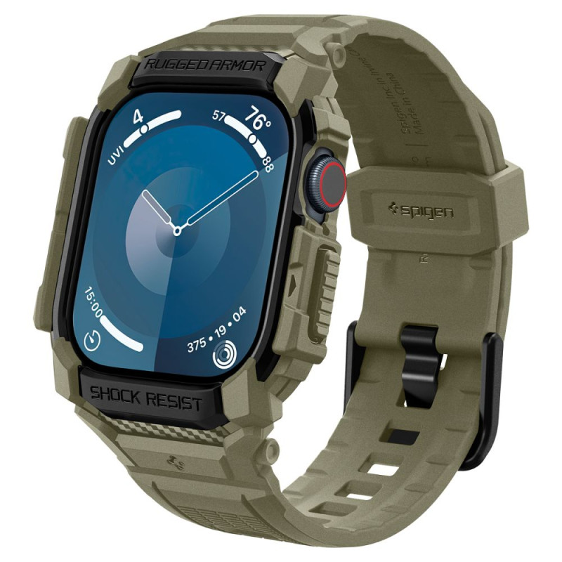 Spigen Rugged Armor "Pro" dirželis skirtas Apple Watch 10 (46 MM) - žalias