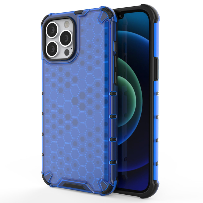 Korinis dėklas, šarvuotas dangtelis su gelio rėmeliu, iPhone 13 Pro Max, mėlynas