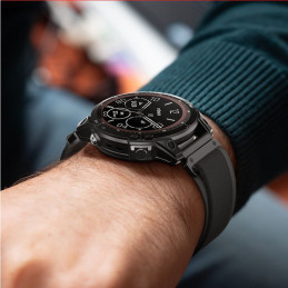 Tech-Protect nailoninis dirželis, skirtas Garmin Fenix 5/ 6/ 6 Pro/ 7/ 8 (47MM) – juodas