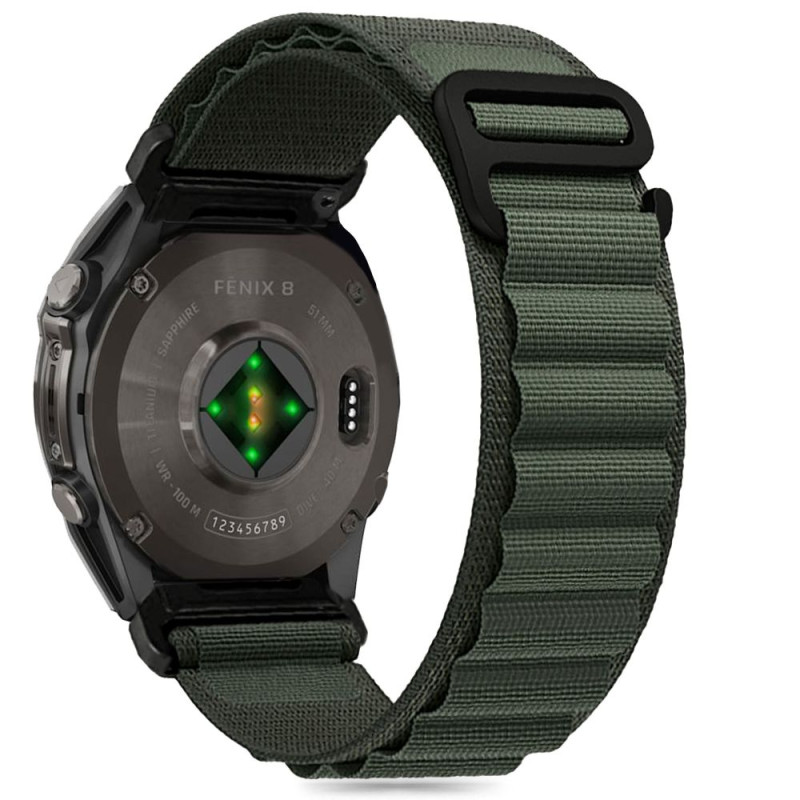 Tech-Protect Nylon Pro dirželis, skirtas Garmin Fenix 5/ 6/ 6 Pro/ 7/ 8 (47MM) – žalias