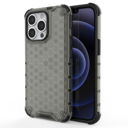 Korinis dėklas, šarvuotas dangtelis su gelio rėmeliu, iPhone 13 Pro, juodas