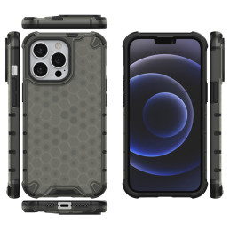 Korinis dėklas, šarvuotas dangtelis su gelio rėmeliu, iPhone 13 Pro, juodas