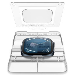 Spigen Elite Shield "EZ FIT" 2-PACK hibridinis stiklas, skirtas Apple Watch 10 (42 MM) - skaidrus