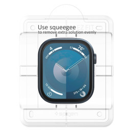 Spigen Elite Shield "EZ FIT" 2-PACK hibridinis stiklas, skirtas Apple Watch 10 (46 MM) - skaidrus