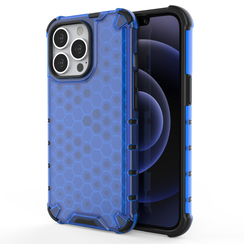 Korinis dėklas, šarvuotas dangtelis su gelio rėmeliu, iPhone 13 Pro, mėlynas