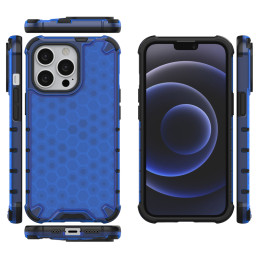 Korinis dėklas, šarvuotas dangtelis su gelio rėmeliu, iPhone 13 Pro, mėlynas