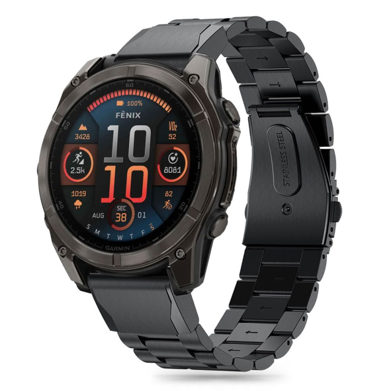 Tech-Protect nerūdijantis Garmin Fenix 5X / 5X PLUS / 6X / 6X Pro / 7X / 8 dirželis (51 MM) - juodas