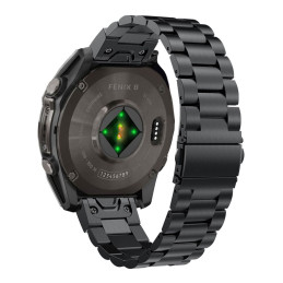 Tech-Protect nerūdijančio plieno Garmin Fenix 5/ 6/ 6 Pro/ 7/ 8 dirželis (47 mm) – juodas