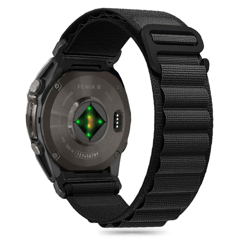 Tech-Protect Nylon Pro Garmin Fenix 5/ 6/ 6 Pro/ 7/ 8 dirželis (47MM) – juodas