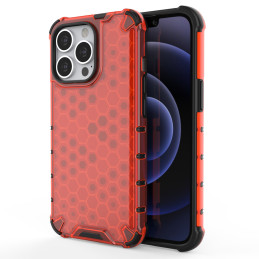 Korinis šarvuotas dėklas su gelio rėmeliu, skirtas iPhone 13 Pro raudonas