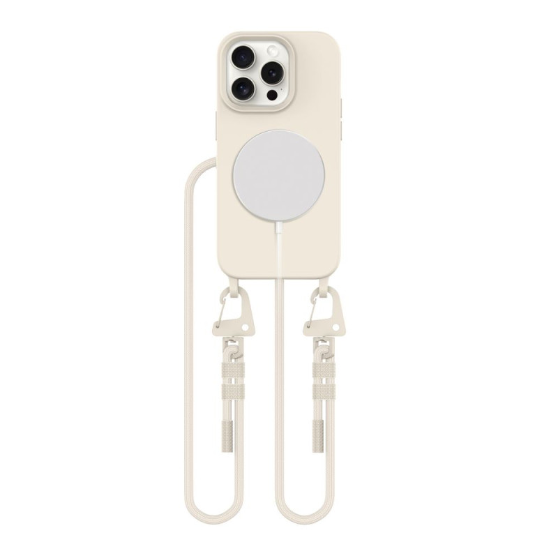 Tech-Protect MagNecklace MagSafe dėklas iPhone 15 Pro - smėlio spalvos