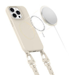 Tech-Protect MagNecklace MagSafe dėklas iPhone 15 Pro - smėlio spalvos