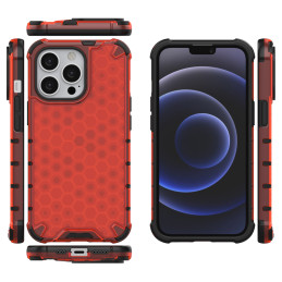 Korinis šarvuotas dėklas su gelio rėmeliu, skirtas iPhone 13 Pro raudonas