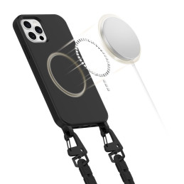 Tech-Protect MagNecklace MagSafe dėklas, skirtas iPhone 12 / 12 Pro - juodas