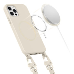Tech-Protect MagNecklace MagSafe dėklas, skirtas iPhone 12 / 12 Pro - smėlio spalvos