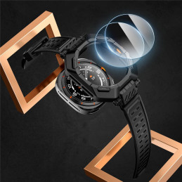 Supcase Unicorn Beetle Pro ir grūdinto stiklo 2 PACK dėklas, skirtas Samsung Galaxy Watch Ultra (47MM) – juodas