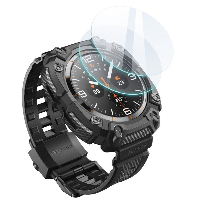 IBLSN ArmorBOX ir grūdinto stiklo 2 PACK dėklas, skirtas Samsung Galaxy Watch Ultra (47MM) – juodas