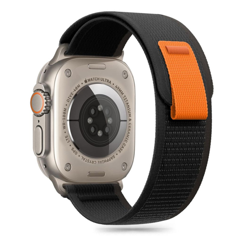 Tech-Protect nailono juostelė, skirta Apple Watch 6/ 7/ 8/ 9/ 10/ SE/ Ultra 1/ 2 (44/ 45/ 46/ 49 MM) – juoda ir oranžinė