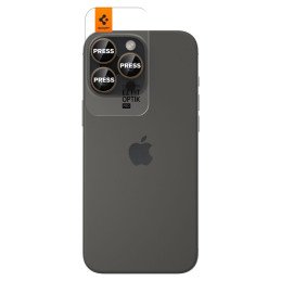 Spigen Optik Pro GLAS.TR ”EZ FIT” kameros apsauga 2-PACK, skirta iPhone 16 Pro / Pro Max - ruda