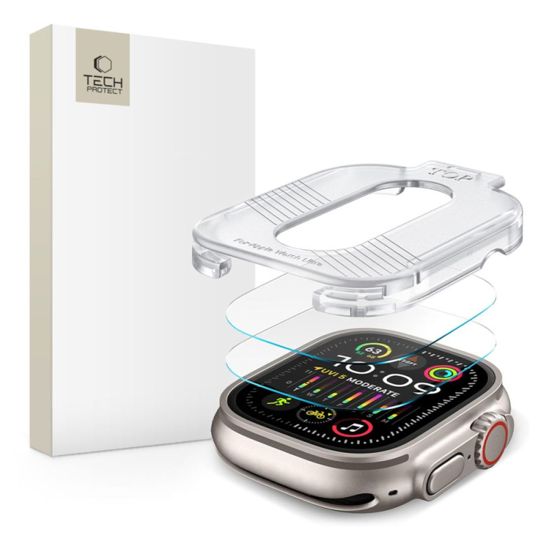 Tech-Protect Supreme Tempered Glass SET 2-PACK, skirtas Apple Watch Ultra 1/ 2 (49MM) – skaidrus