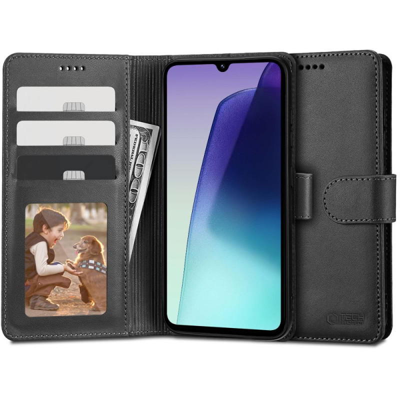 Tech-Protect Wallet dėklas, skirtas Xiaomi Redmi 14C - juodas
