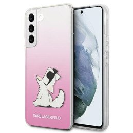 Karl Lagerfeld Choupette Eat dėklas, skirtas Samsung Galaxy S22+ - rožinis