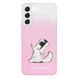 Karl Lagerfeld Choupette Eat dėklas, skirtas Samsung Galaxy S22+ - rožinis