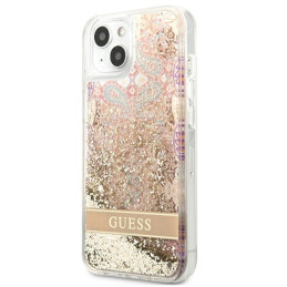 Guess Paisley Liquid Glitter dėklas iPhone 13 mini - auksinis