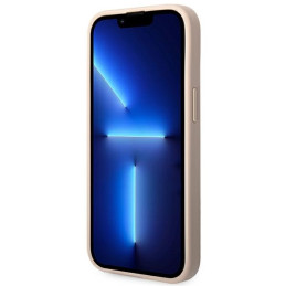 Guess GHUHCP14SG4GFPI iPhone 14 6,1 colio rožinis/ rožinis kietas dėklas, 4G metalinis auksinis logotipas