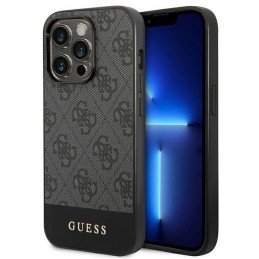 Guess 4G Stripe Collection dėklas, skirtas iPhone 14 Pro Max - pilkas