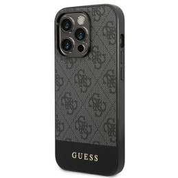 Guess 4G Stripe Collection dėklas, skirtas iPhone 14 Pro Max - pilkas