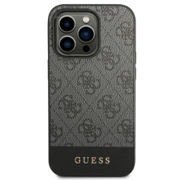 Guess 4G Stripe Collection dėklas, skirtas iPhone 14 Pro Max - pilkas