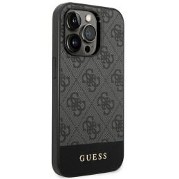 Guess 4G Stripe Collection dėklas, skirtas iPhone 14 Pro Max - pilkas
