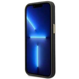 Guess 4G Vintage Gold Logo dėklas, skirtas iPhone 14 Plus - juodas