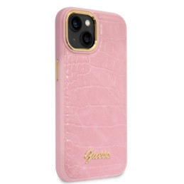Guess Croco Collection dėklas iPhone 14 Plus - rožinis