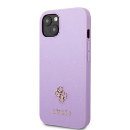 Guess Saffiano 4G Small Metal Logo dėklas, skirtas iPhone 13 - violetinė