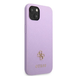 Guess Saffiano 4G Small Metal Logo dėklas, skirtas iPhone 13 - violetinė