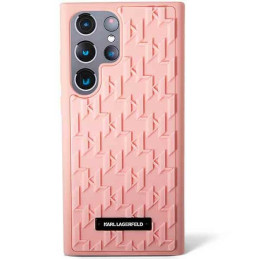 Karl Lagerfeld 3D Monogram dėklas, skirtas Samsung Galaxy S23 Ultra - rožinis
