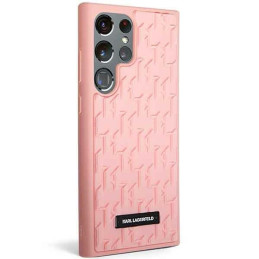 Karl Lagerfeld 3D Monogram dėklas, skirtas Samsung Galaxy S23 Ultra - rožinis