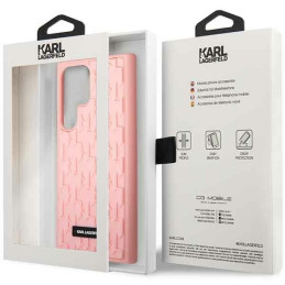 Karl Lagerfeld 3D Monogram dėklas, skirtas Samsung Galaxy S23 Ultra - rožinis