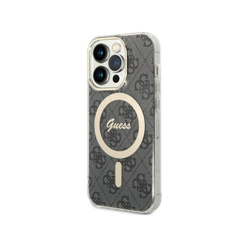 Guess 4G MagSafe dėklas iPhone 14 Pro - juodas