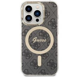 Guess 4G MagSafe dėklas iPhone 14 Pro - juodas