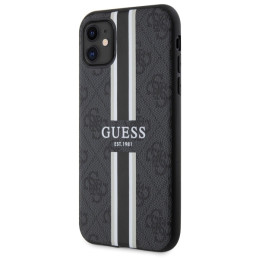 Guess 4G Printed Stripes MagSafe dėklas iPhone 11 / Xr - juodas